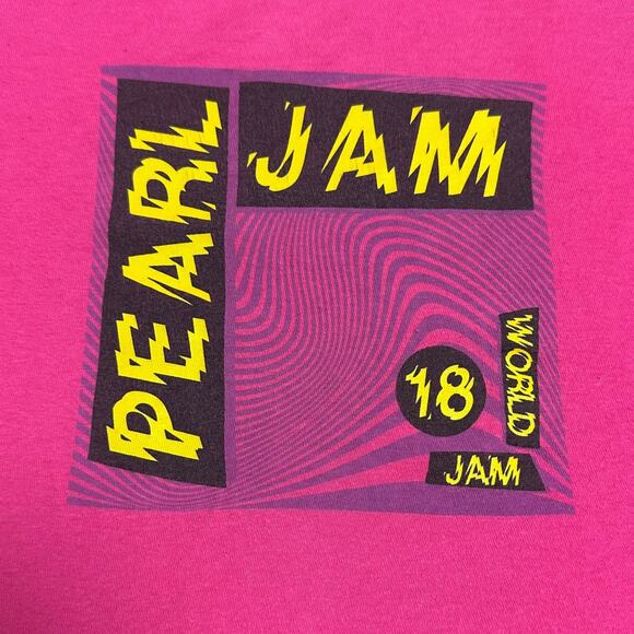 Pearl Jam Tee 2018 World Jam Tour Shirt Pink Graphic Band Shirt Sz S - Picture 2 of 4